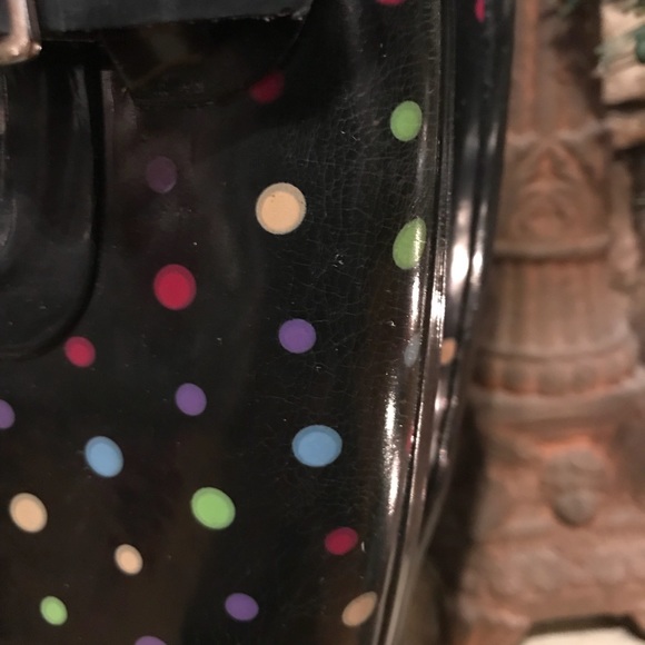 Merona Black with Polka Dots Rain Boots Size 6 - Picture 5 of 8